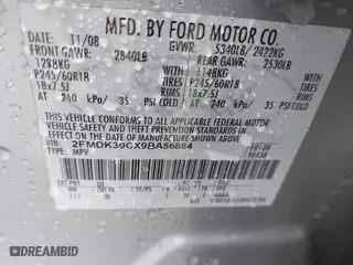 2009 Ford Edge Limited with VIN 2FMDK39CX9BA56884, listed as a IAAI auction lot 41608467 with 1 mi miles. Bid and sale history available at carsss.com. Image 9.