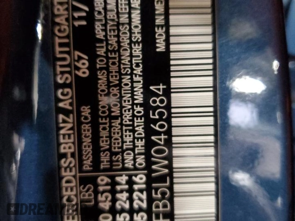 2020 Mercedes-Benz A 220 with VIN W1K3G4FB5LW046584, listed as a Copart auction lot 85710734 with 35,590 mi miles and Salvage Title. Bid and sale history available at DreamBid. Image 13.