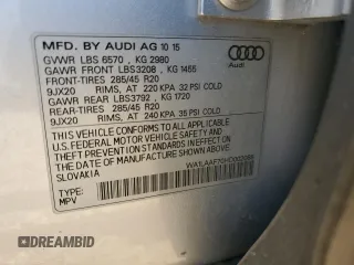 2017 Audi Q7 Premium Plus with VIN WA1LAAF70HD002088, listed as a Copart auction lot 51954345 with 142,387 mi miles and Clean Title. Bid and sale history available at carsss.com. Image 13.