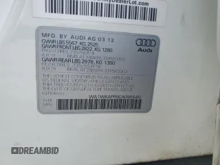 2012 Audi Q5 Prestige с VIN WA1WKAFP0CA095540, выставлен на аукционе Copart как лот 56668945 с пробегом 69 378 миль миль и Списание • Salvage title. История ставок и продаж доступна на DreamBid. Изображение 13.