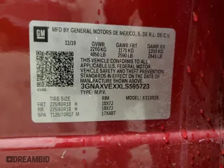 2020 Chevrolet Equinox LT with VIN 3GNAXVEXXLS595723, listed as a Copart auction lot 50506915 with 53,077 mi miles and Salvage Title. Bid and sale history available at carsss.com. Image 13.