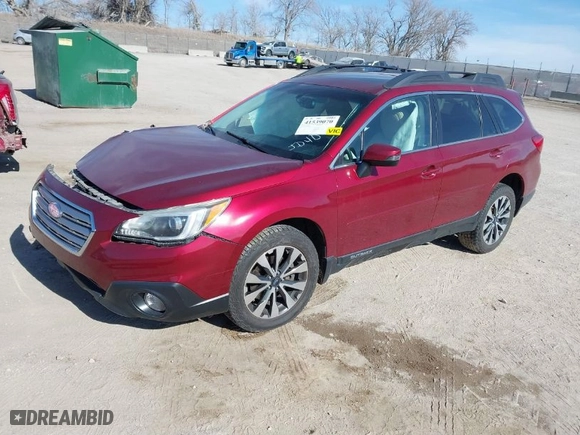 2015 Subaru Outback 2.5i Limited with VIN 4S4BSBLC1F3363608, listed as a IAAI auction lot 41539070 with 119,940 mi miles. Bid and sale history available at carsss.com. Image 2.