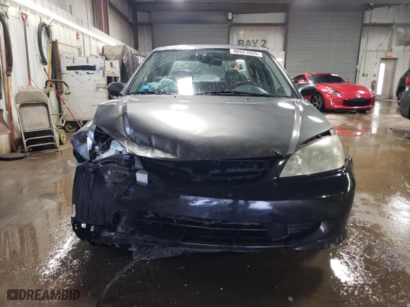 2005 Honda Civic Sdn LX with VIN 2HGES16575H503182, listed as a Copart auction lot 48521655 with 208,081 mi miles and Salvage Title. Bid and sale history available at carsss.com. Image 5.