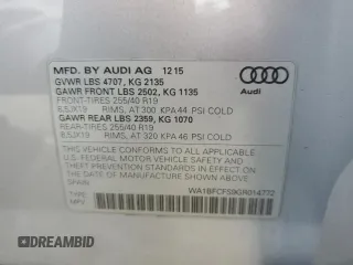 2016 Audi Q3 Premium Plus with VIN WA1BFCFS9GR014772, listed as a Copart auction lot 61780765 with 54,300 mi miles and Clean title. Bid and sale history available at DreamBid. Image 13.