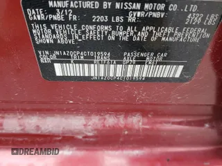 2012 Nissan LEAF SL with VIN JN1AZ0CP4CT019594, listed as a Copart auction lot 56003495 with 62,110 mi miles and Clean Title. Bid and sale history available at DreamBid. Image 12.