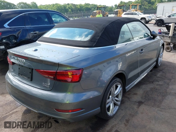 2018 Audi A3 Cabriolet Premium Plus z VIN WAUY8LFF5J1005308, wystawiony jako IAAI lot #42205046 z przebiegiem 73 076 mil mil oraz . Historia ofert i sprzedaży dostępna na DreamBid. Obrazek 4.