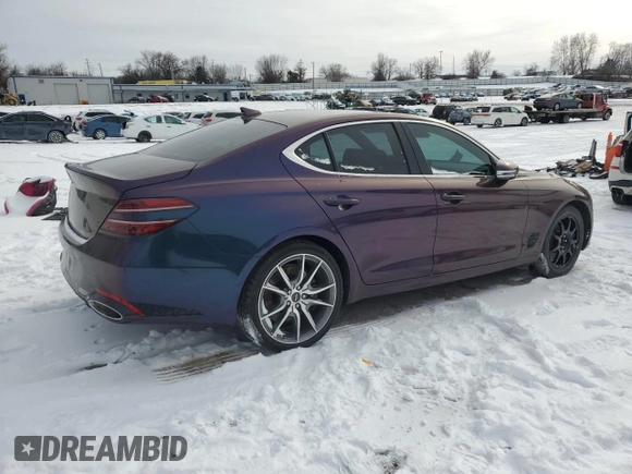 2023 Genesis G70 3.3T with VIN KMTG54TE8PU107865, listed as a Copart auction lot 45747995 with 13,348 mi miles and Salvage title. Bid and sale history available at DreamBid. Image 3.