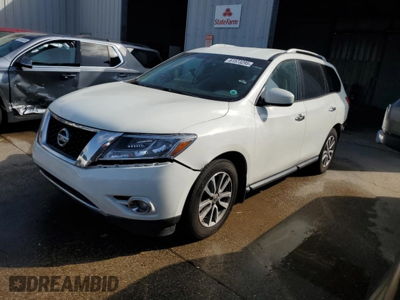 2016 Nissan Pathfinder S with VIN 5N1AR2MN0GC631752, listed as a Copart auction lot 61573295 with 116,797 mi miles and Salvage title. Bid and sale history available at DreamBid. Image 1.