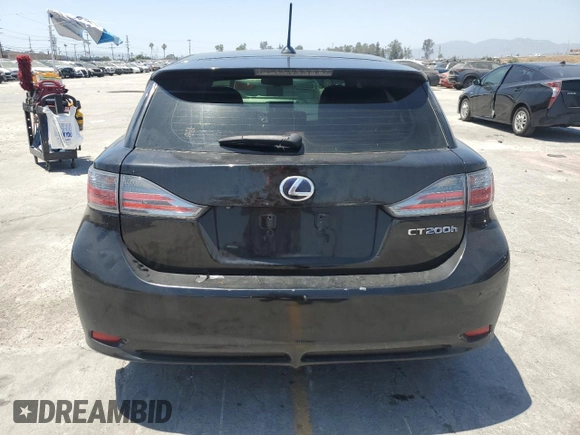 2012 Lexus CT 200h with VIN JTHKD5BH4C2076924, listed as a Copart auction lot 61506265 with 122,347 mi miles and Salvage title. Bid and sale history available at DreamBid. Image 6.