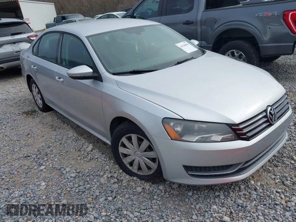 2012 Volkswagen Passat S w/Appearance with VIN 1VWAP7A39CC068119, listed as a IAAI auction lot 41538988 with 122,255 mi miles. Bid and sale history available at carsss.com. Image 1.