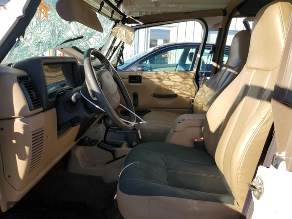 2002 Jeep Wrangler Sahara with VIN 1J4FA59S42P707938, listed as a Copart auction lot 81139774 with 168,338 mi miles and Salvage Title. Bid and sale history available at carsss.com. Image 7.