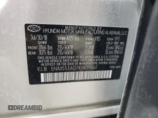 2019 Hyundai Santa Fe Limited with VIN 5NMS53AD7KH019662, listed as a Copart auction lot 79444784 with 106,106 mi miles and Salvage Title. Bid and sale history available at carsss.com. Image 13.