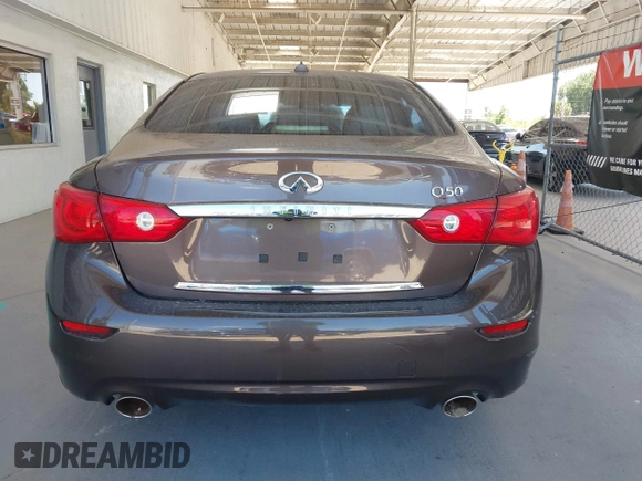 2015 Infiniti Q50 Premium with VIN JN1BV7AP4FM330386, listed as a IAAI auction lot 42028771 with 75,533 mi miles. Bid and sale history available at carsss.com. Image 17.