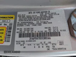 2014 Ford Fusion SE with VIN 3FA6P0H78ER388566, listed as a IAAI auction lot 41663057 with 127,673 mi miles and . Bid and sale history available at DreamBid. Image 9.