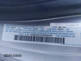 2000 Volkswagen Beetle GLX с VIN 3VWDD21C6YM469268, выставлен на аукционе IAAI как лот 41208322 с пробегом 169 546 миль миль и . История ставок и продаж доступна на DreamBid. Изображение 9.