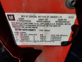 2006 GMC Sierra 1500 SLT with VIN 2GTEK13Z761299077, listed as a Copart auction lot 42445055 with 272,636 mi miles and Clean Title. Bid and sale history available at carsss.com. Image 12.