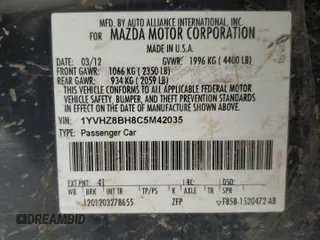 2012 Mazda 6 i Sport with VIN 1YVHZ8BH8C5M42035, listed as a Copart auction lot 51369425 with 257,228 mi miles and Clean Title. Bid and sale history available at DreamBid. Image 12.