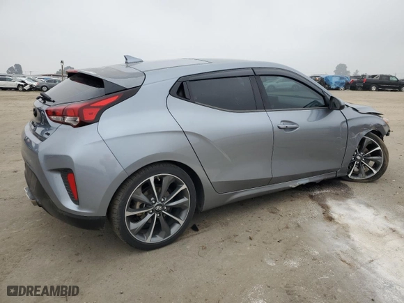 2019 Hyundai Veloster 2.0 with VIN KMHTG6AF6KU007444, listed as a Copart auction lot 84237024 with 60,996 mi miles and Salvage Title. Bid and sale history available at carsss.com. Image 3.