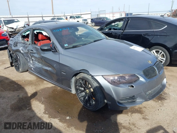 2011 BMW 3 Series 335is with VIN WBAKG1C58BE618008, listed as a IAAI auction lot 41587213 with Not Provided miles and . Bid and sale history available at carsss.com. Image 1.