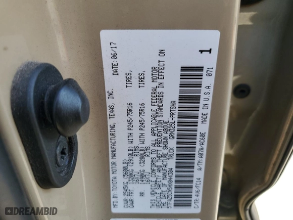 2017 Toyota Tacoma SR5 with VIN 5TFAZ5CN5HX044304, listed as a Copart auction lot 45896395 with 138,559 mi miles and Salvage Title. Bid and sale history available at carsss.com. Image 12.
