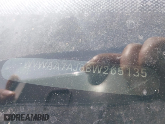 2011 Volkswagen Golf с VIN WVWAA7AJ6BW265135, выставлен на аукционе IAAI как лот 41911257 с пробегом 186 091 миль миль и . История ставок и продаж доступна на DreamBid. Изображение 9.