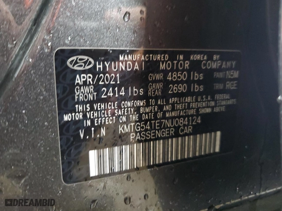 2022 Genesis G70 3.3T with VIN KMTG54TE7NU084124, listed as a Copart auction lot 50022085 with 22,338 mi miles and Salvage Title. Bid and sale history available at carsss.com. Image 12.