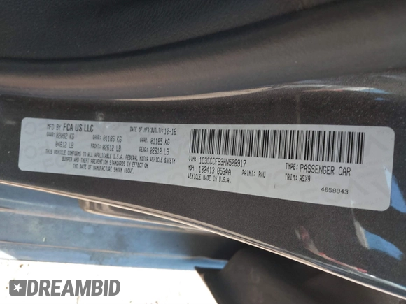2017 Chrysler 200 Touring with VIN 1C3CCCFB3HN508917, listed as a IAAI auction lot 41386121 with 110,445 mi miles. Bid and sale history available at carsss.com. Image 9.
