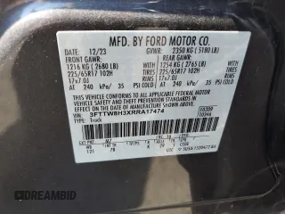 2024 Ford Maverick XLT with VIN 3FTTW8H3XRRA17474, listed as a Copart auction lot 62647445 with 15,390 mi miles and Salvage title. Bid and sale history available at DreamBid. Image 12.