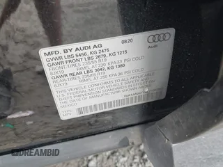 2020 Audi Q5 Premium with VIN WA1ANAFY6L2105007, listed as a IAAI auction lot 42400742 with 43,916 mi miles and . Bid and sale history available at DreamBid. Image 9.