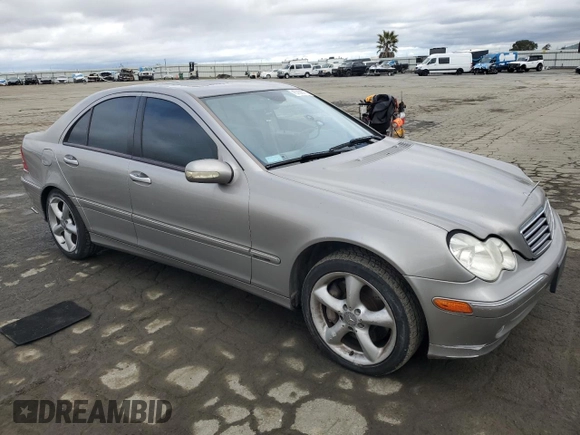 2004 Mercedes-Benz C 230 Kompressor with VIN WDBRF40J54A623277, listed as a Copart auction lot 45769675 with 166,842 mi miles and Salvage Title. Bid and sale history available at DreamBid. Image 4.