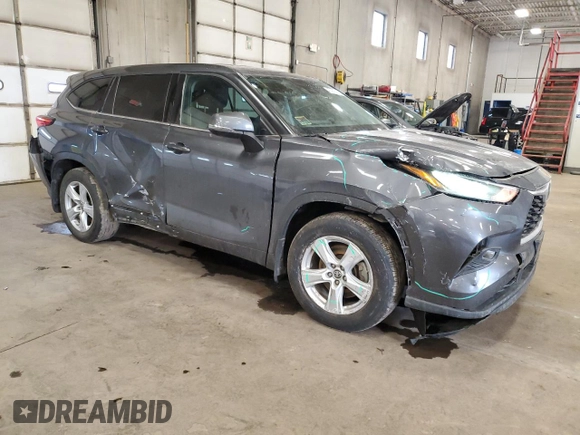 2020 Toyota Highlander LE with VIN 5TDBZRBHXLS004645, listed as a Copart auction lot 47989115 with 69,245 mi miles and Salvage title. Bid and sale history available at DreamBid. Image 4.