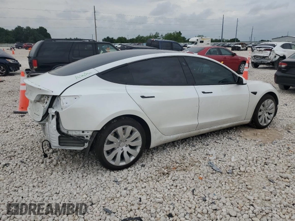 2021 Tesla Model 3 Long Range with VIN 5YJ3E1EB8MF079732, listed as a Copart auction lot 54683445 with 98,504 mi miles and Salvage Title. Bid and sale history available at DreamBid. Image 3.