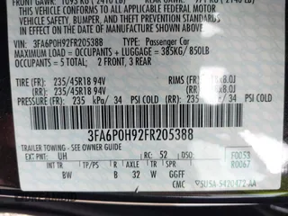 2015 Ford Fusion SE with VIN 3FA6P0H92FR205388, listed as a IAAI auction lot 41699606 with 69,597 mi miles. Bid and sale history available at carsss.com. Image 9.