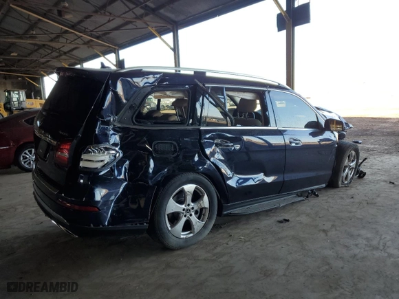 2019 Mercedes-Benz GLS with VIN 4JGDF6EEXKB228727, listed as a Copart auction lot 47813755 with 40,806 mi miles and Salvage Title. Bid and sale history available at carsss.com. Image 3.