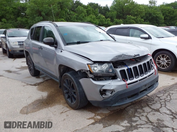 2014 Jeep Compass Sport with VIN 1C4NJCBA3ED769764, listed as a IAAI auction lot 42147739 with 141,979 mi miles. Bid and sale history available at carsss.com. Image 1.
