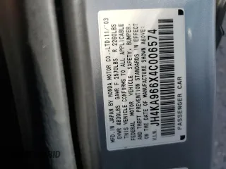2004 Acura RL w/Navigation System z VIN JH4KA966X4C006574, wystawiony jako Copart lot #52045205 z przebiegiem 123 767 mil mil oraz Tytuł czysty. Historia ofert i sprzedaży dostępna na DreamBid. Obrazek 12.