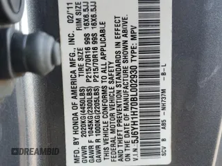 2011 Honda Element EX z VIN 5J6YH1H70BL002930, wystawiony jako Copart lot #85854024 z przebiegiem Nie podano mil oraz Szkoda całkowita • Salvage title. Historia ofert i sprzedaży dostępna na DreamBid. Obrazek 12.