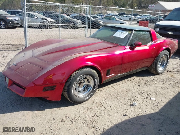 1981 Chevrolet Corvette with VIN 1G1AY8769B5102708, listed as a IAAI auction lot 41895949 with 98,292 mi miles. Bid and sale history available at carsss.com. Image 17.