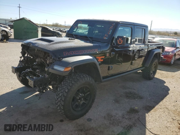 2020 Jeep Gladiator Mojave z VIN 1C6JJTEG1LL209606, wystawiony jako Copart lot #88265265 z przebiegiem 57 098 mil mil oraz Szkoda całkowita • Salvage title. Historia ofert i sprzedaży dostępna na DreamBid. Obrazek 1.