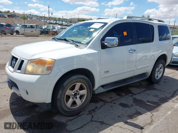 2008 Nissan Armada SE с VIN 5N1AA08CX8N609932, выставлен на аукционе IAAI как лот 42413636 с пробегом 274 898 миль миль и . История ставок и продаж доступна на DreamBid. Изображение 2.