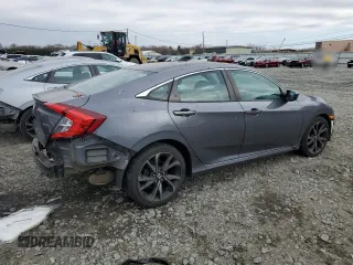 2019 Honda Civic Sedan Sport with VIN 2HGFC2F80KH601760, listed as a Copart auction lot 81145614 with 45,039 mi miles and Salvage Title. Bid and sale history available at carsss.com. Image 3.