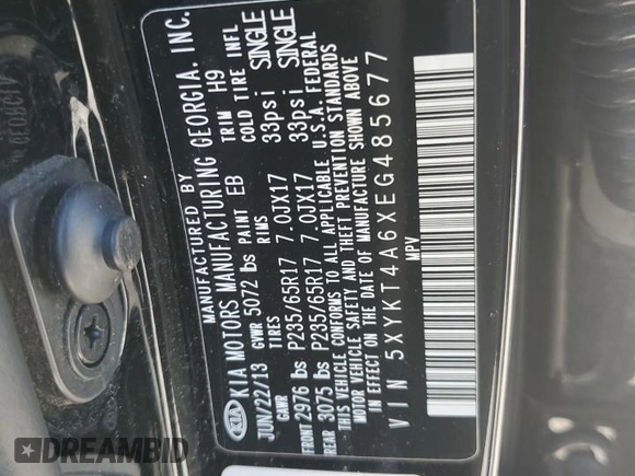 2014 Kia Sorento LX с VIN 5XYKT4A6XEG485677, выставлен на аукционе Copart как лот 75011634 с пробегом 207 802 миль миль и Чистый • Clean title. История ставок и продаж доступна на DreamBid. Изображение 14.