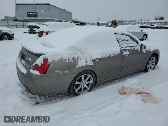 2007 Nissan Maxima 3.5 SE with VIN 1N4BA41E27C806203, listed as a Copart auction lot 87500325 with 0 mi miles and Salvage Title. Bid and sale history available at carsss.com. Image 3.