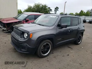 2017 Jeep Renegade Altitude with VIN ZACCJABB6HPG38032, listed as a Copart auction lot 57104715 with 131,692 mi miles and Salvage title. Bid and sale history available at DreamBid. Image 1.