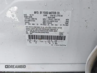 2020 Ford Edge SEL z VIN 2FMPK4J9XLBA07663, wystawiony jako IAAI lot #42115904 z przebiegiem 45 385 mil mil oraz . Historia ofert i sprzedaży dostępna na DreamBid. Obrazek 9.