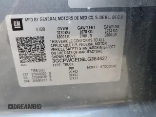 2020 Chevrolet Silverado 1500 LT with VIN 3GCPWCED6LG364627, listed as a Copart auction lot 48899595 with 60,803 mi miles and Salvage Title. Bid and sale history available at carsss.com. Image 12.