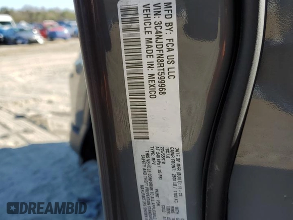 2024 Jeep Compass Latitude Lux with VIN 3C4NJDFN8RT599968, listed as a Copart auction lot 47400875 with 13,593 mi miles and Salvage title. Bid and sale history available at DreamBid. Image 14.
