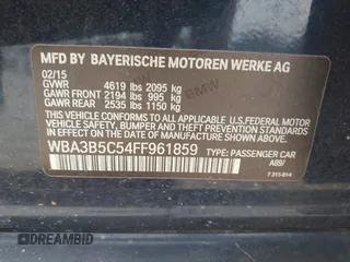 2015 BMW 3 Series 328i xDrive с VIN WBA3B5C54FF961859, выставлен на аукционе IAAI как лот 42647467 с пробегом Не указан миль и . История ставок и продаж доступна на DreamBid. Изображение 9.