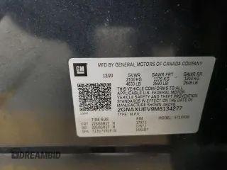 2021 Chevrolet Equinox LT with VIN 2GNAXUEV9M6134277, listed as a Copart auction lot 49408505 with 45,955 mi miles and Salvage Title. Bid and sale history available at DreamBid. Image 14.