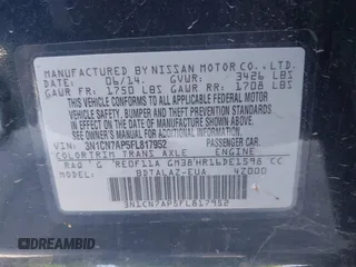2015 Nissan Versa SV with VIN 3N1CN7AP5FL817952, listed as a IAAI auction lot 42552007 with 104,412 mi miles and . Bid and sale history available at DreamBid. Image 9.
